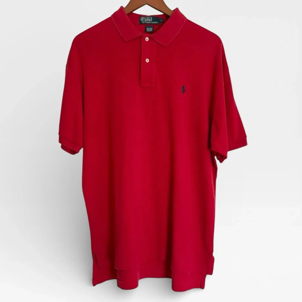 POLO RALPH LAUREN Classic Fit Polo Shirt | Red Cotton Knit‎ | Size Large